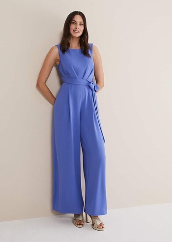 Phase Eight Elaina Blue Wide Leg Jumpsuit Blue USA | 1865407-UZ